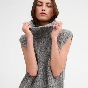 & Other Stories Wool Blend Turtleneck Vest Sweater - Grey